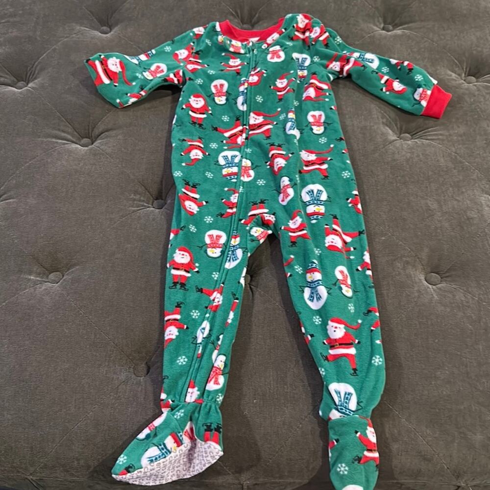 Carters Santa & snowman feetie pajamas size 2T